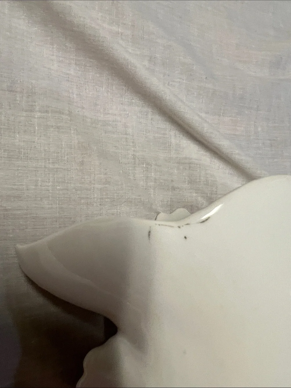 Vintage White Porcelain Floral Accent Vase with Gold Trim made in Belgium